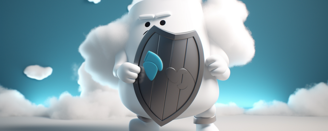 this cloud guy is holding a shield, protecting himself from the APTs.