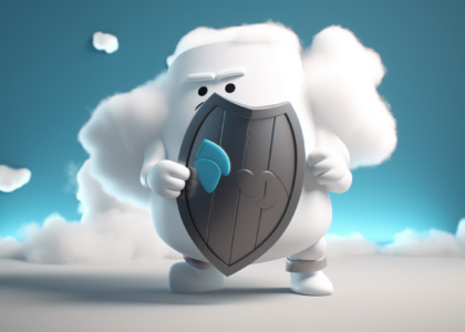 this cloud guy is holding a shield, protecting himself from the APTs.