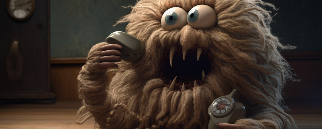 this is phonesy. he's what I imagine phone malware looks like. He's probably realted to cookie monster, except he eats phones.