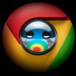 this is the chrome logo with a sad face on it because it is sad