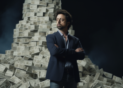 Sergey Brin stands in front of $93M