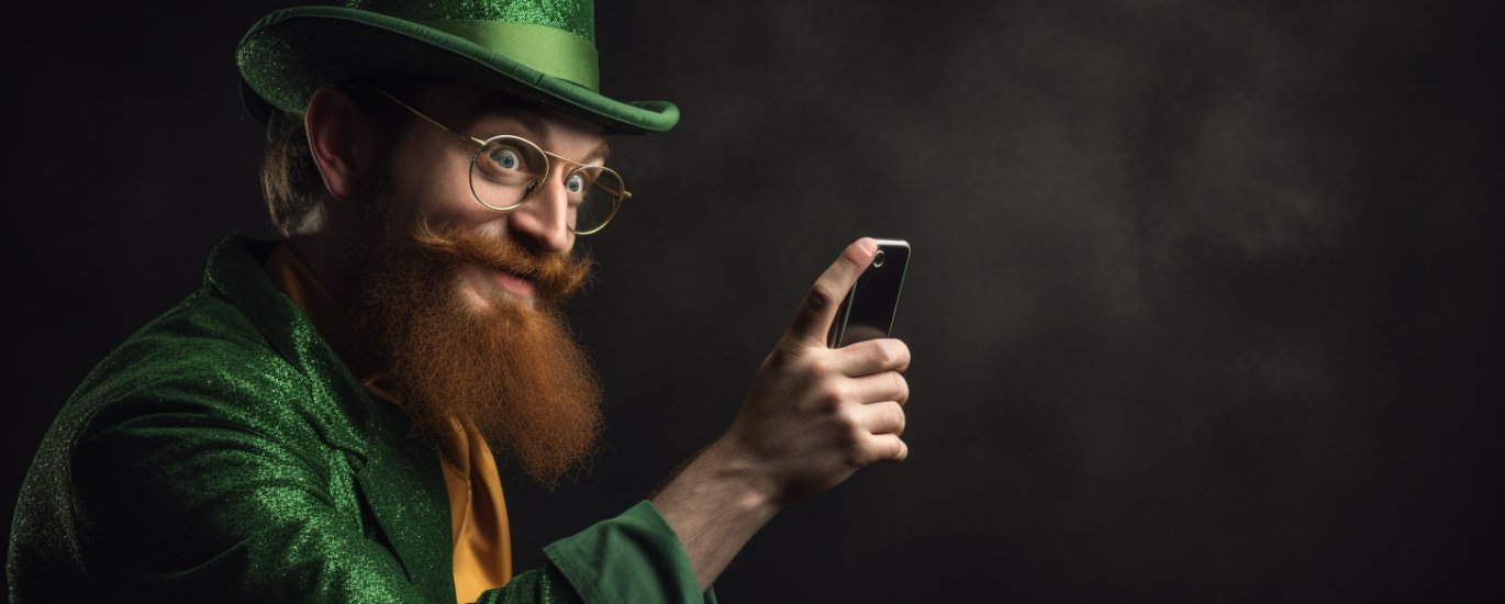 A leprechaun looks at tiktok