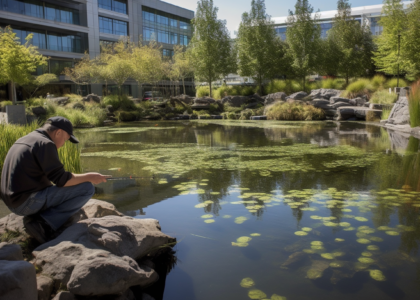 This man is fishing in the corporate lake outside Microsoft, which is different than phishing, because of the Ph.