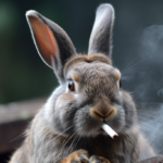 a bunny smokes a cigarette